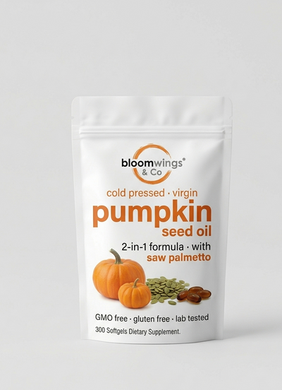 Bloomwings FlowFreedom™ Pumpkin Seed Oil + Saw Palmetto for Bladder Control & Hormonal Balance