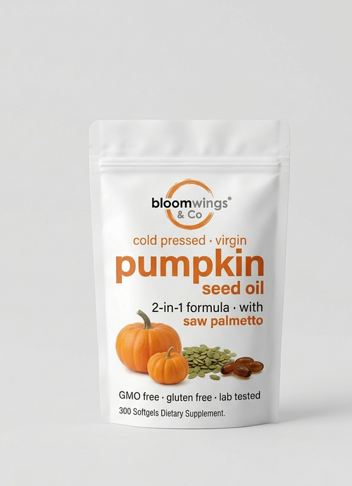 Bloomwings FlowFreedom™ Pumpkin Seed Oil + Saw Palmetto for Bladder Control & Hormonal Balance
