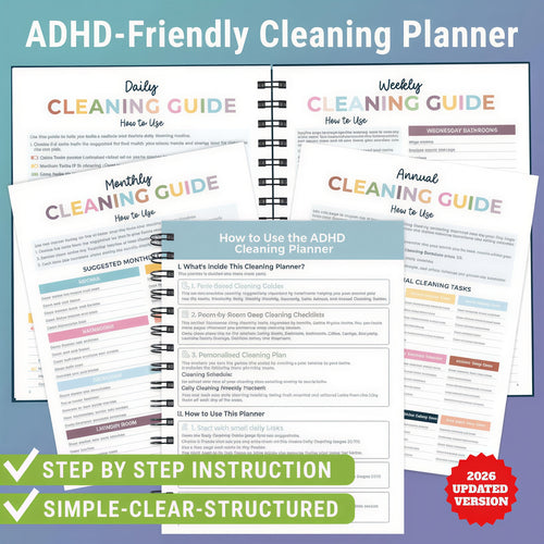 ClearMind Clean - The ADHD-Friendly Cleaning Planner That Turns Overwhelm Into Action